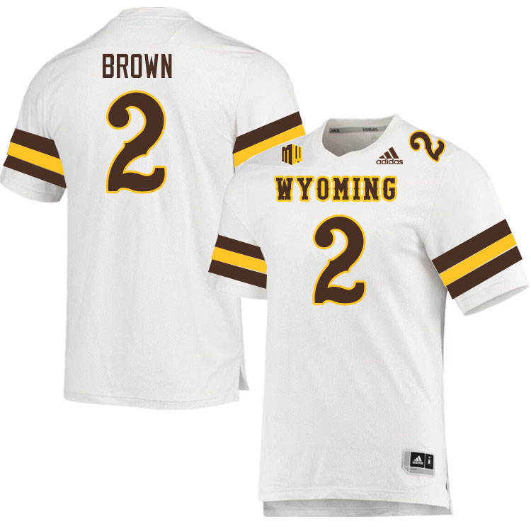 Wyoming Cowboys #2 Wrook Brown College Football Jerseys Stitched Sale-White